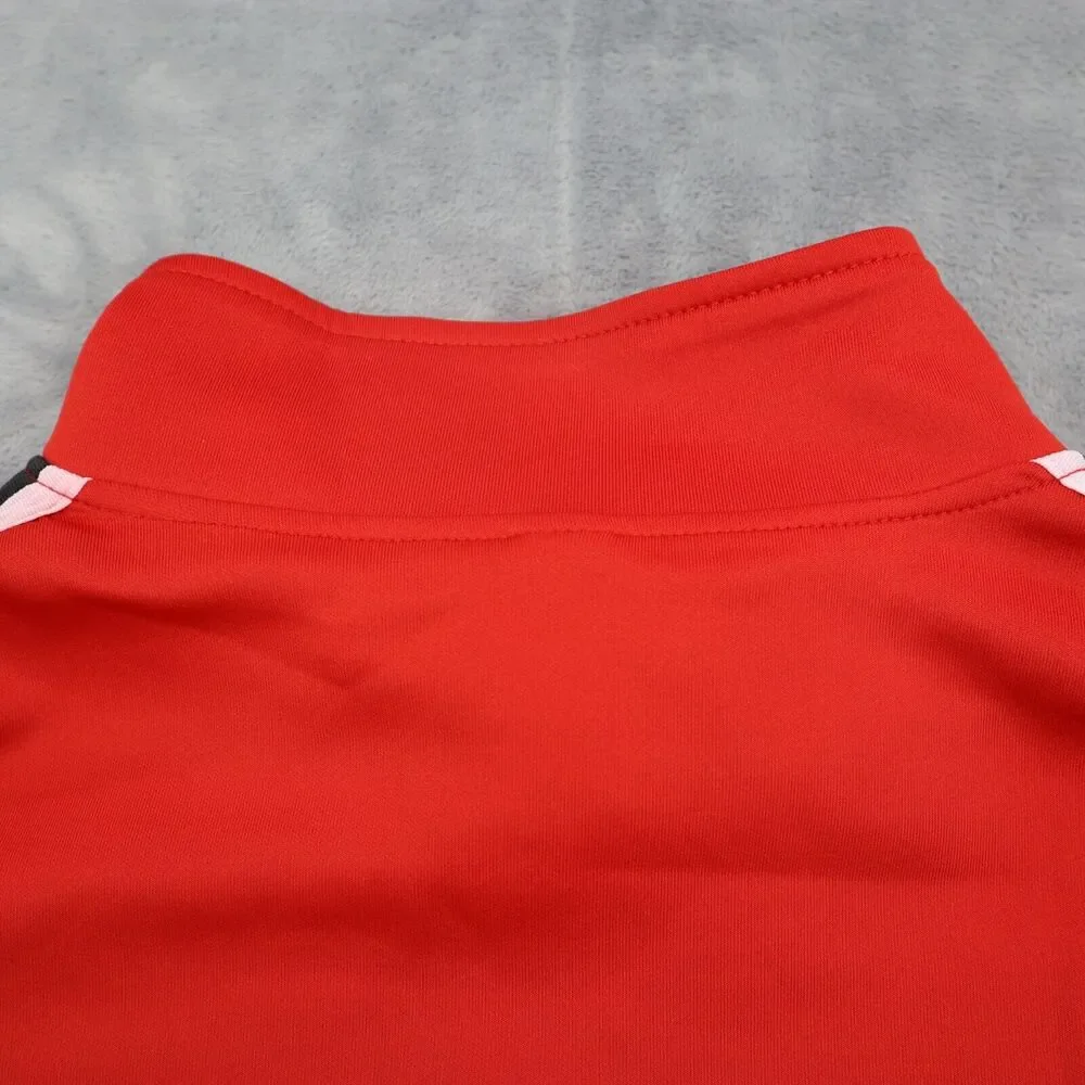 Casual Jacket Mens 3XL Red Long Sleeve High Neck Full Zip Banded Cuffs Outwear